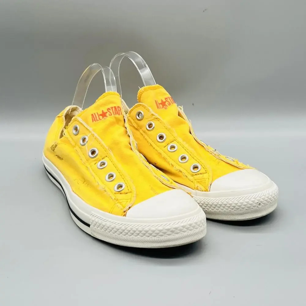Converse Shoes Mens 8 Yellow Canvas All Star Slip On Casual Sneakers Comfort